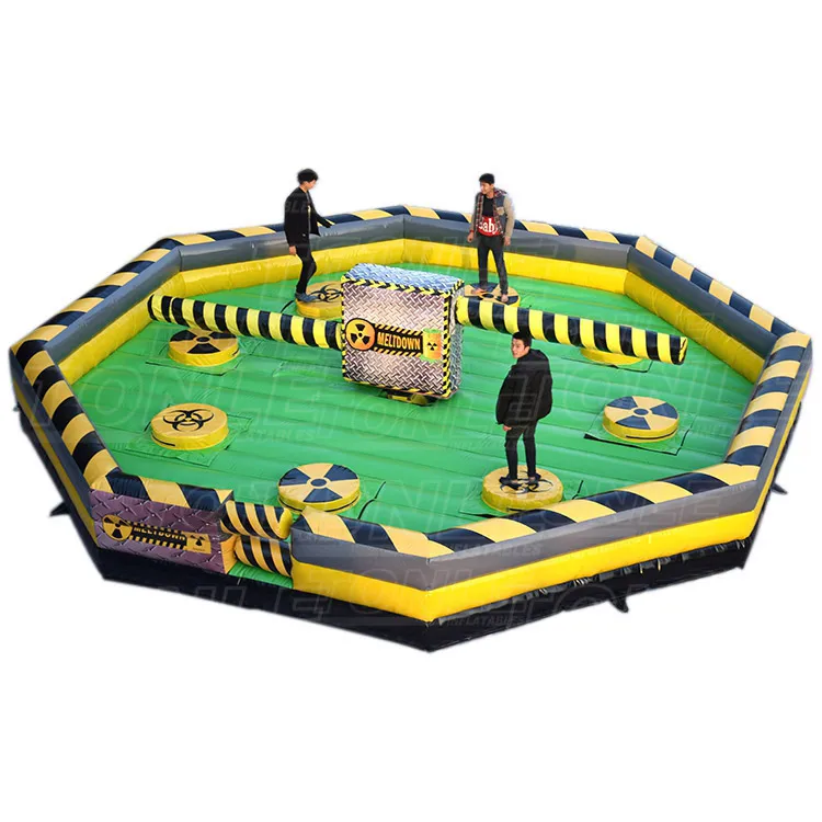 most popular adult kids Inflatable sweeper eliminator inflatable wipeout toxic meltdown game for sale