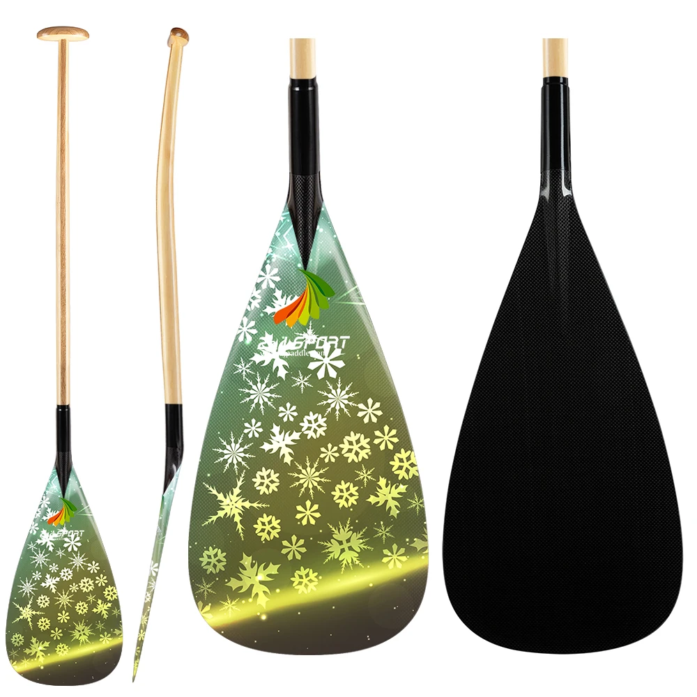 ZJ SPORT Hot Sale Hybrid Carbon Outrigger Canoe Paddle