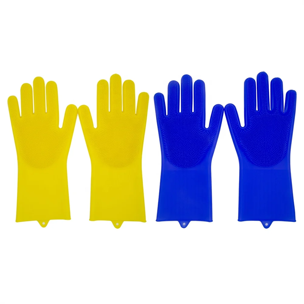 Hot sale eco-friendly silicone gloves with wash scrubber