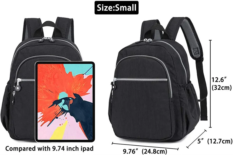 Small Nylon Backpack Mini Casual Lightweight Daypack Backpacks for Women and Girls