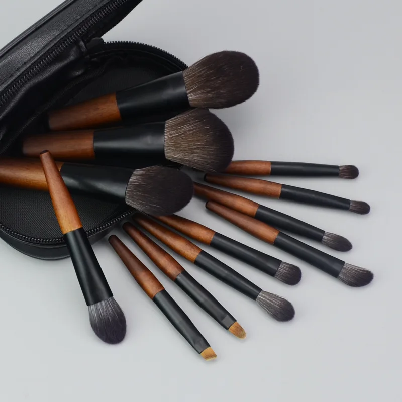 Oumo BRUSH--8/12 шт Мини Путешествия набор кистей для макияжа синтетические волосы кисти для макияжа с сумкой метка частного назначения