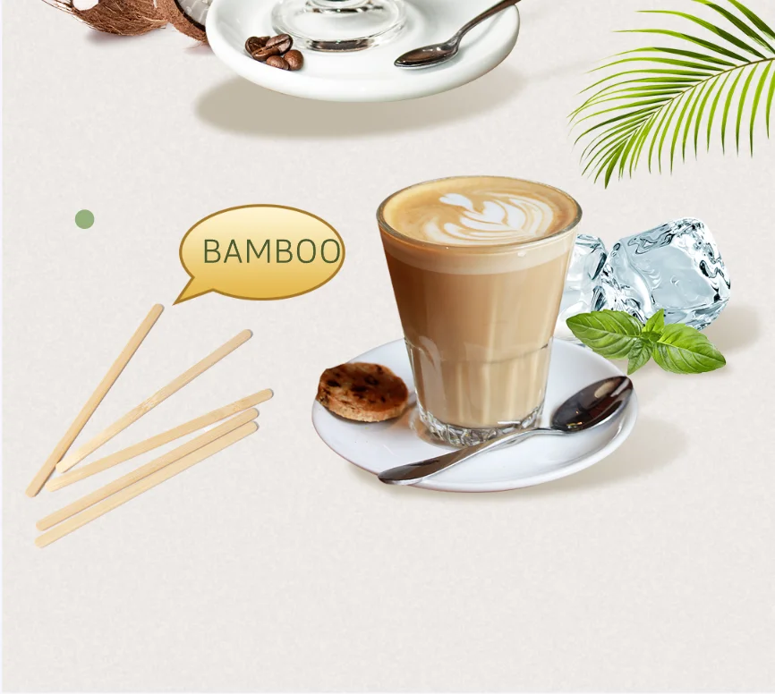 OceanSaver Wooden Coffee Stirrers, 5 Inch Eco Stir Sticks, Biodegradable Alternative to Plastic, Perfect for Home & Office