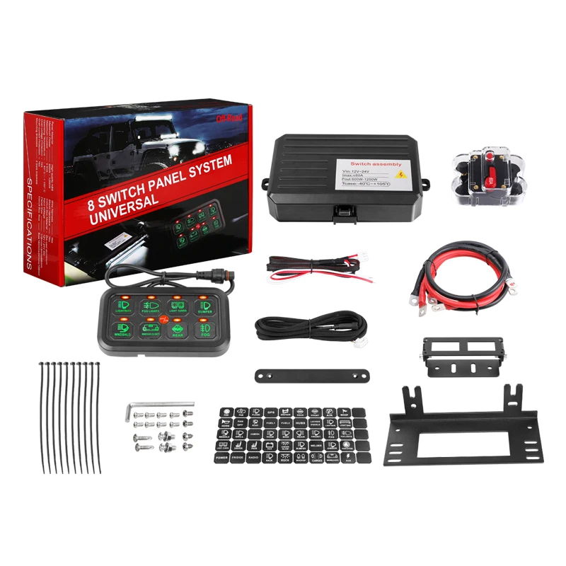 Flash Strobe Solid Pattern With Wiring Kit Green Led Blank 12V Fuse Racing Switch Panel