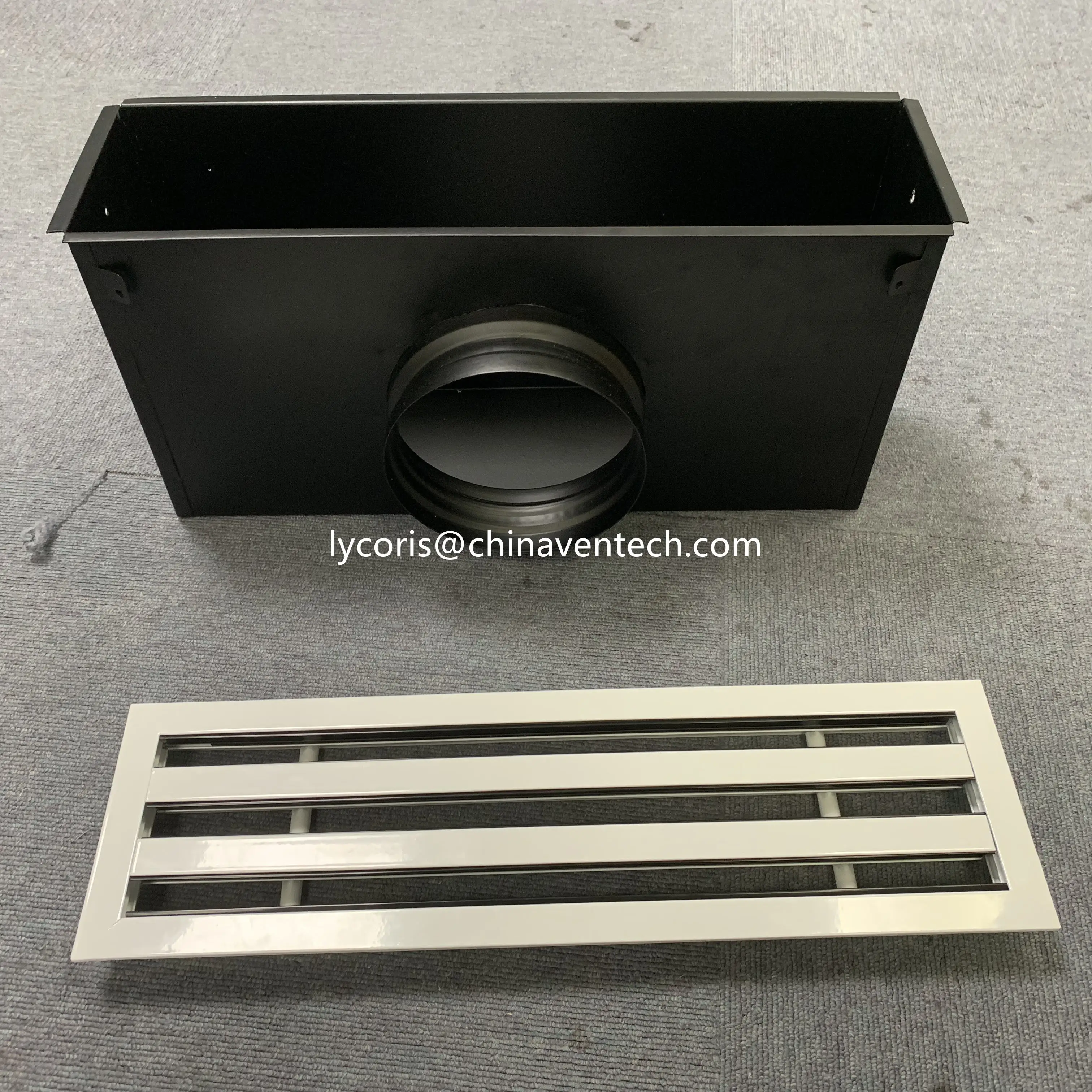 high quality air conditioning return grille aluminum black blades slot air ceiling diffuser linear slot grille with plenum box
