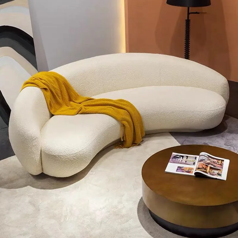 Italian Curved Couch Luxury Modern Design Custom Home Furniture Sitting Living Room Boucle Sofas For Home