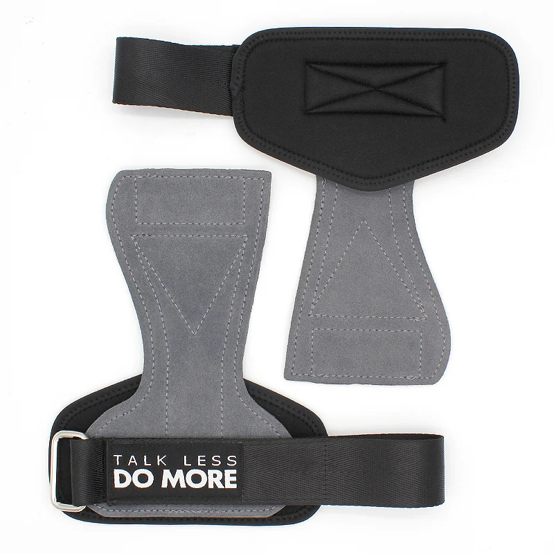 Aolikes Adjustable Non-Slip Weight Lifting Grips Leather Hooks Straps for Deadlifts Pull-ups Heavy Shrugs Wrist Wrap Wrap Gloves