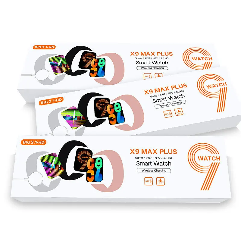 X9 MAX PLUS smartwatch S9 watch NFC sports bracelet waterproof step heart rate Hryfine APP 49mm true snap 2.1-inch
