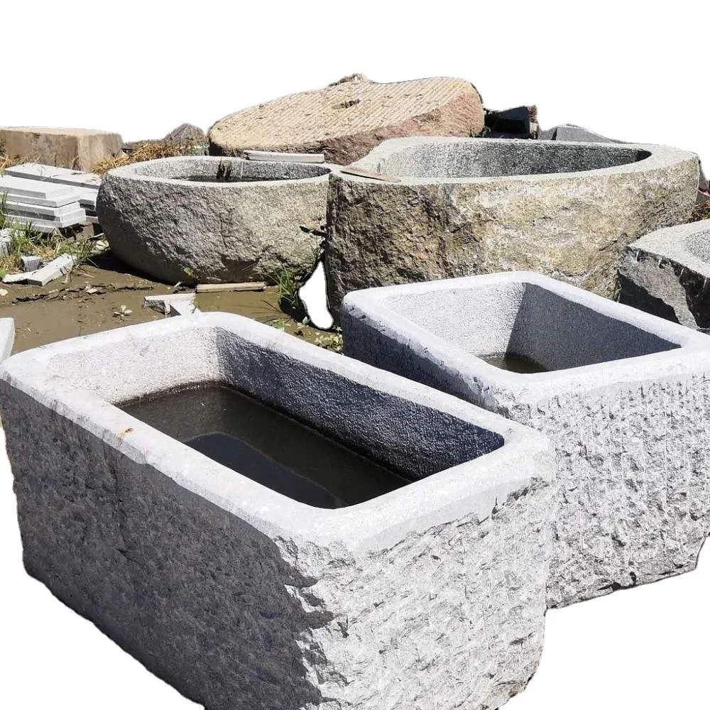 garden stone granite water trough garden decoration flower planters