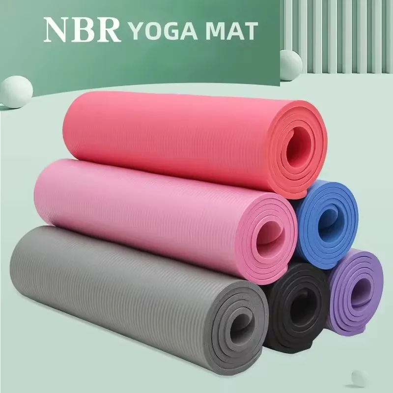 Custom Cheap Nbr Yoga Mat Matt 10mm Extra Thick Non Slip 10 Mm Exercise Mats With Custom Logo Yogamat