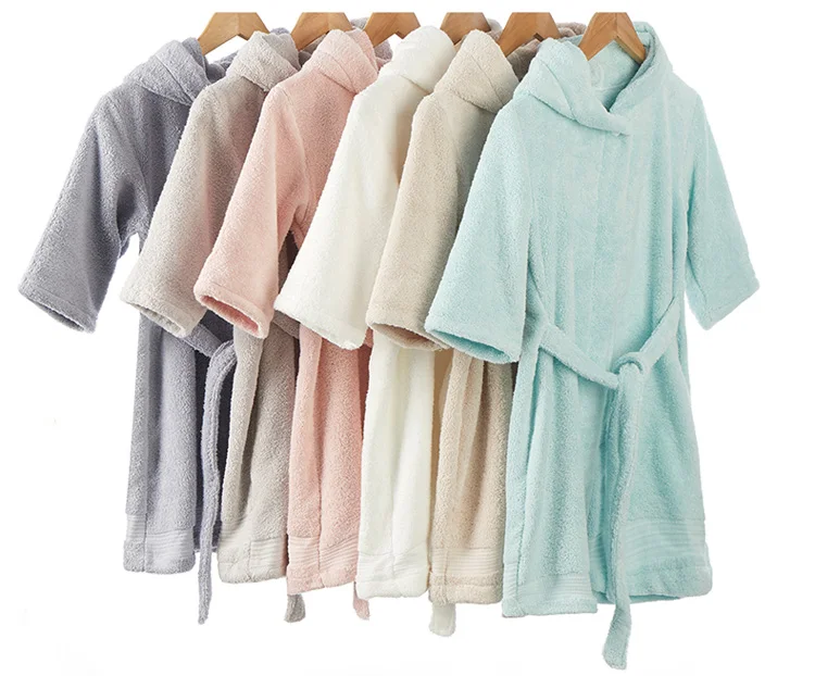 wholesale kids bathrobe custom cotton kids spa robes hooded kids bathrobe with ears animal design children bath robe