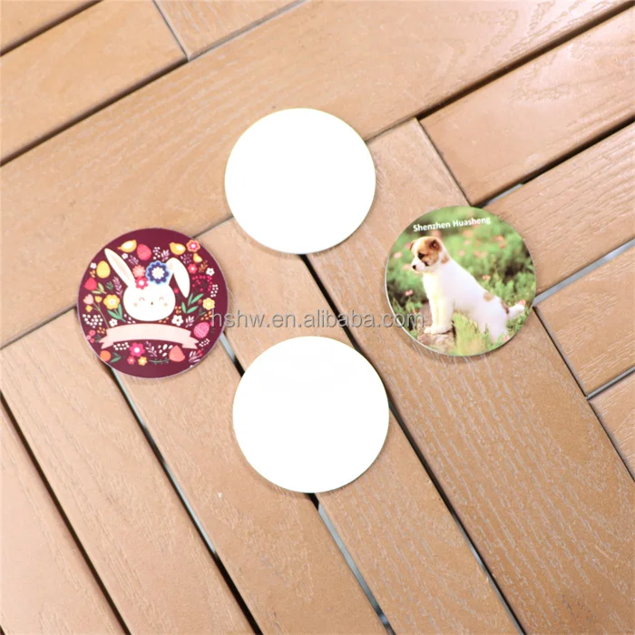 MDFSUB in stock 2mm round shape Sublimation Magnet Blanks Photo Printable plastic blank Sublimation Fridge Magnet