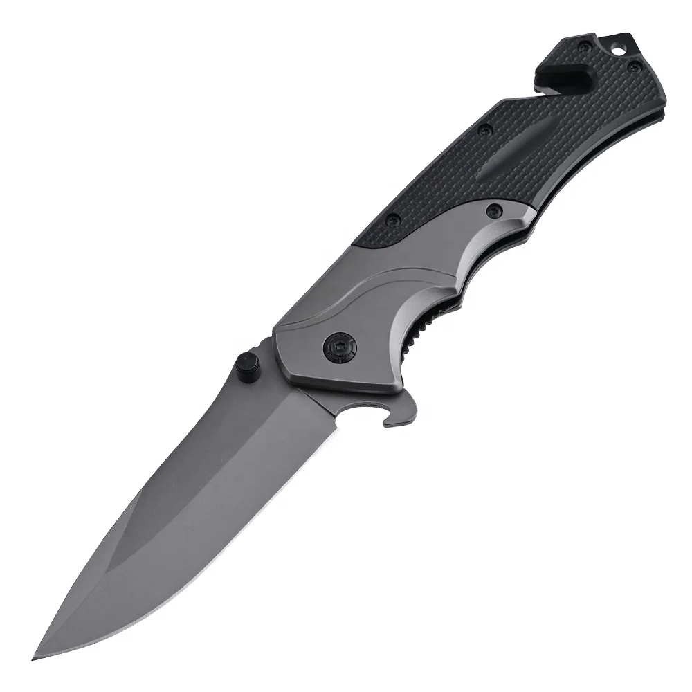 Wholesale Folding Titanium Steel Blade Tactical Survival Camping Pocket Knife With G10 Handle