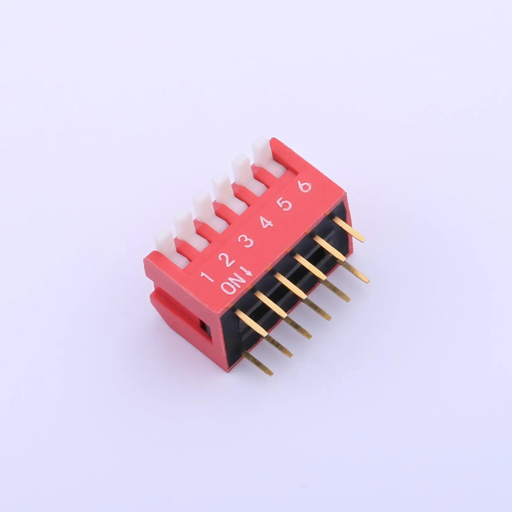 Kinghelm red side dial 2.54mm dial switch 6pin DIP switch piano toggle switch 2/3/4/5/6/8/10/12 pin Straight Plug slide dip sw