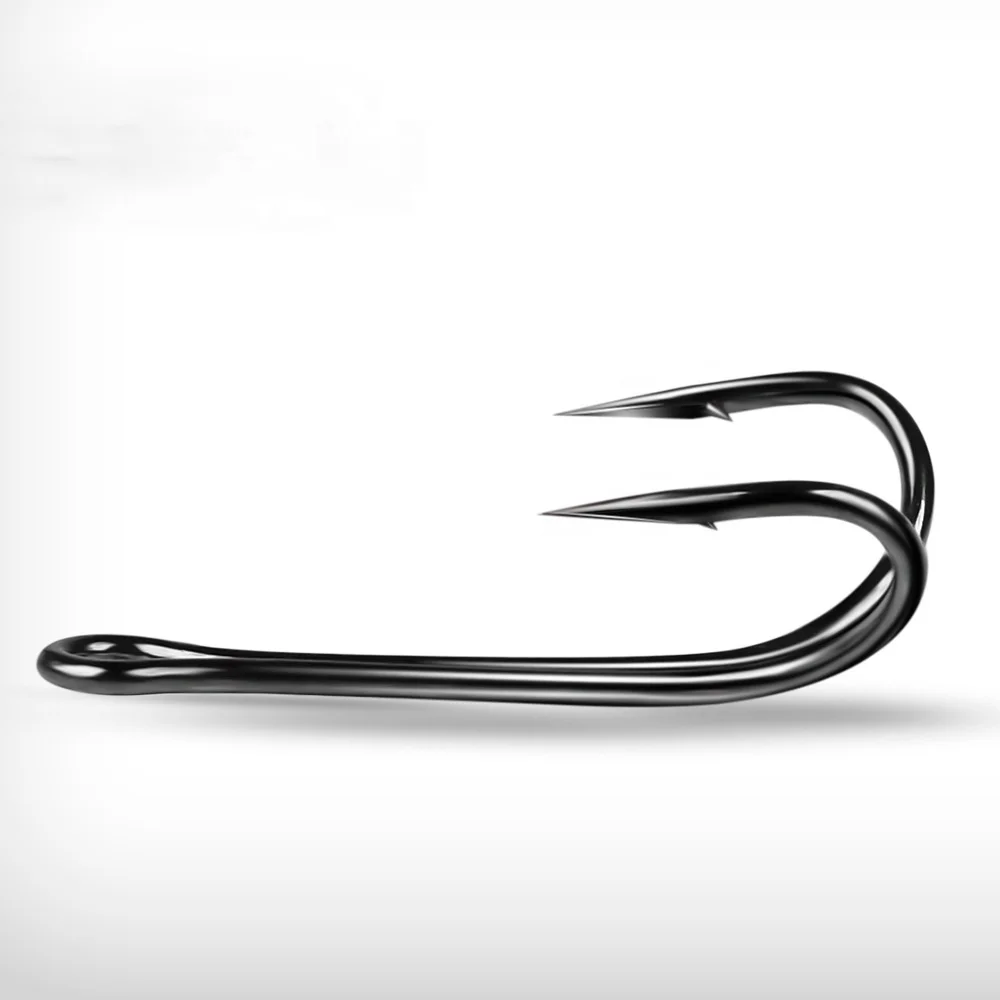 Double Fish Hooks 1#-6# 1/0#-4/0# Fishing Double Hook Black  High Carbon Fishing Hook