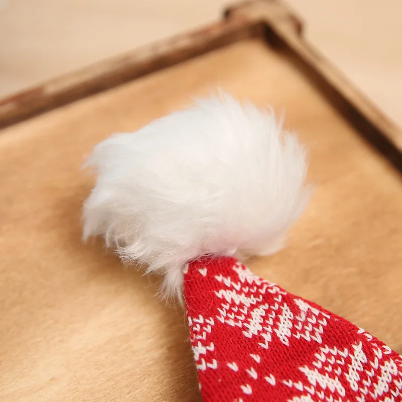 Decoration New Style Christmas Festival Beanies Hats Plush Knitted Santa Claus Hat Enlarged and Thickened Large Ball Cap