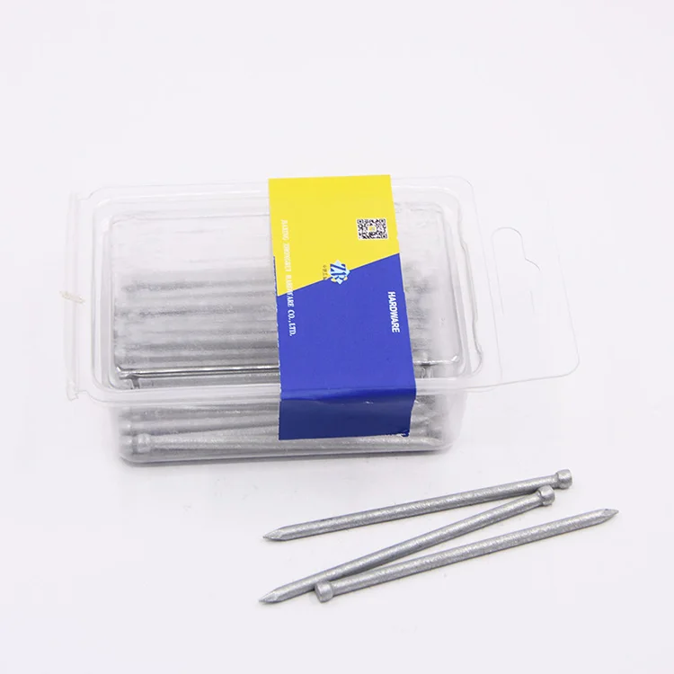 
Blister packing Compressed head smooth shank machine plated steel wire nails 