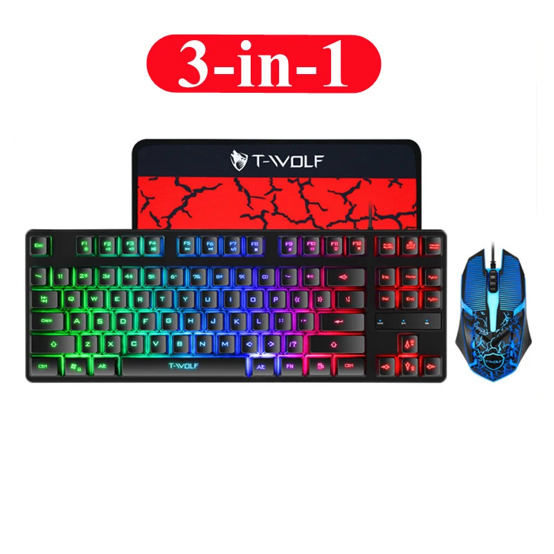 Лидер продаж игровая клавиатура RGB мышь комбинированная Проводная и для настольного ноутбука