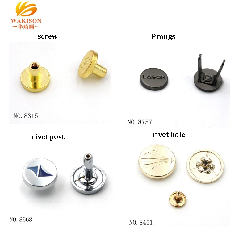 Guangzhou Factory Bag Hardware Wholesale Various Bag metal Studs rivets for Leather Bag