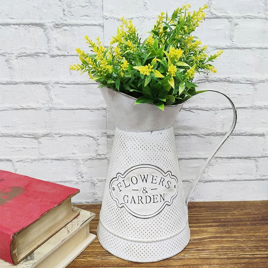 Luckywind Flower Plant Watering Can Wholesale, Rustic Zinc Water Jug Custom White Small Garden Toy Indoor Metal Watering Can