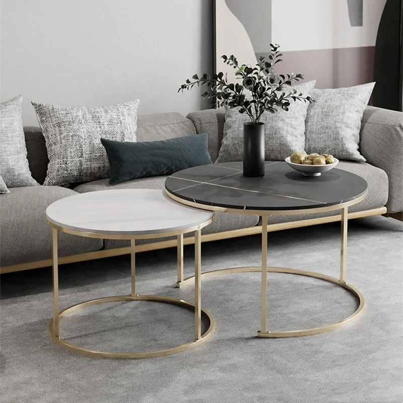 Light luxury coffee table side table round simple modern home living room small tea tables