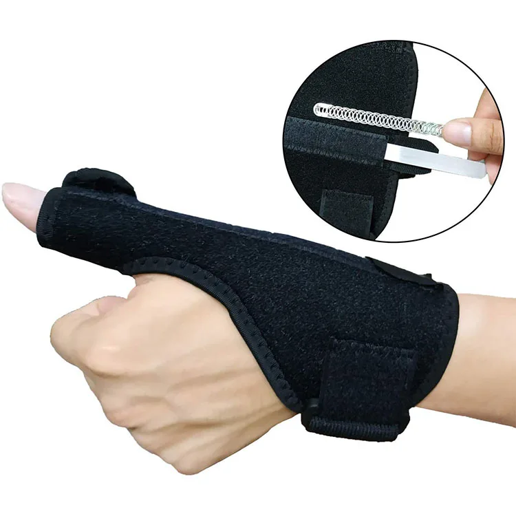 Wrist Brace Thumb Splint Adjustable Soft Stabilizer With Metal Splint Finger Support
