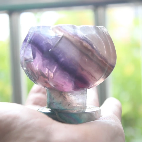 Wholesale Natural Crystal and Gemstone Hand Carved Pumpkins Candleholder For Halloween Decoration