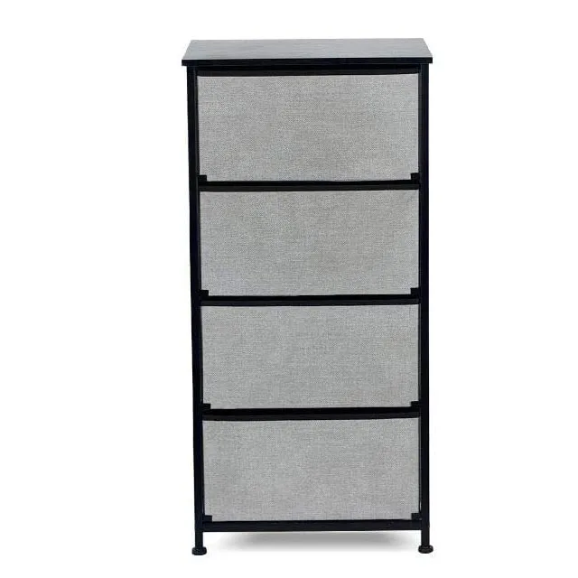 Home 4 Drawers With Wood Top Storage Dressing Table with plastic Handle and Easy to Install  Organizer 4 Fabric Storage drawer