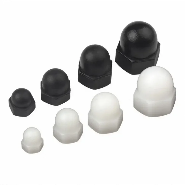 DIN1587 M3 M4 M5 M6 M8 M10 Black Nylon Cap Nuts Decorative Cover Semicircle Plastic Acorn Hex Cap Nut