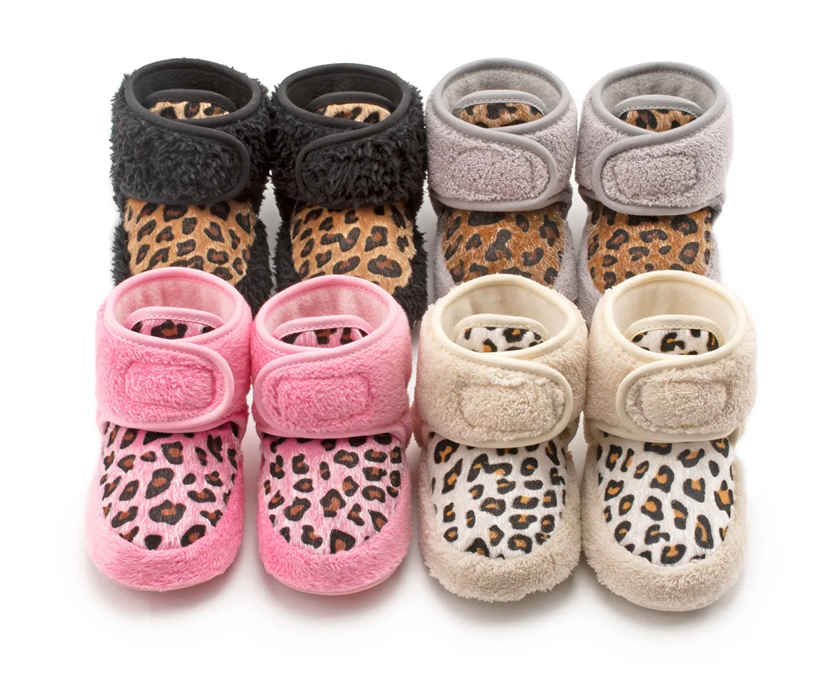 2022 Soft Warm Baby Shoe Winter Baby sheepskin Boots Soft Sole Plush Elephant Infant Baby zebra Booties