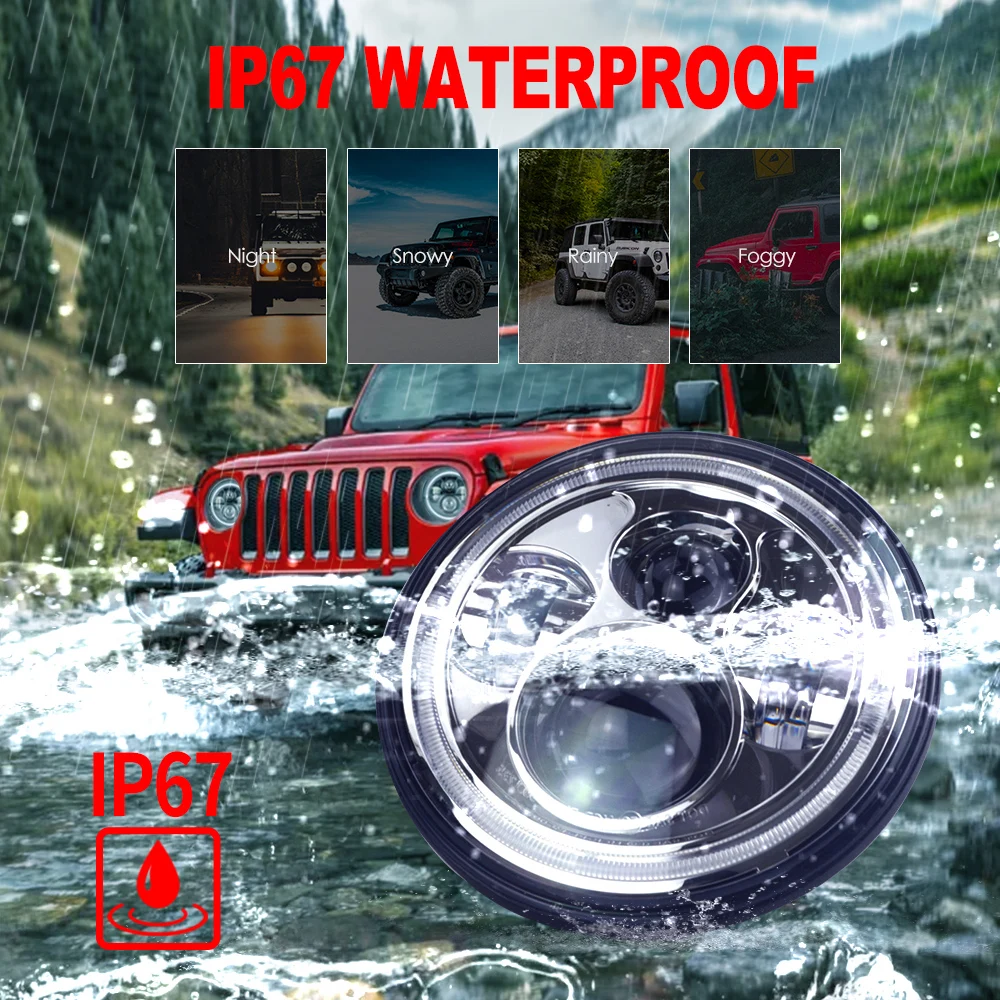 Pass NHTSA DOT Headlight assembly For hummer h2 accessories 7 inch headlight led car headlights