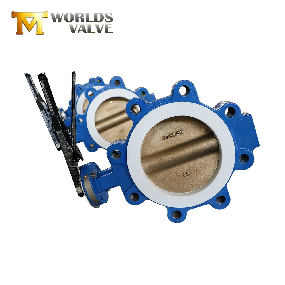 1 inch 4 inch 6 inch 10 inch cast iron worm gear lug butterfly valve