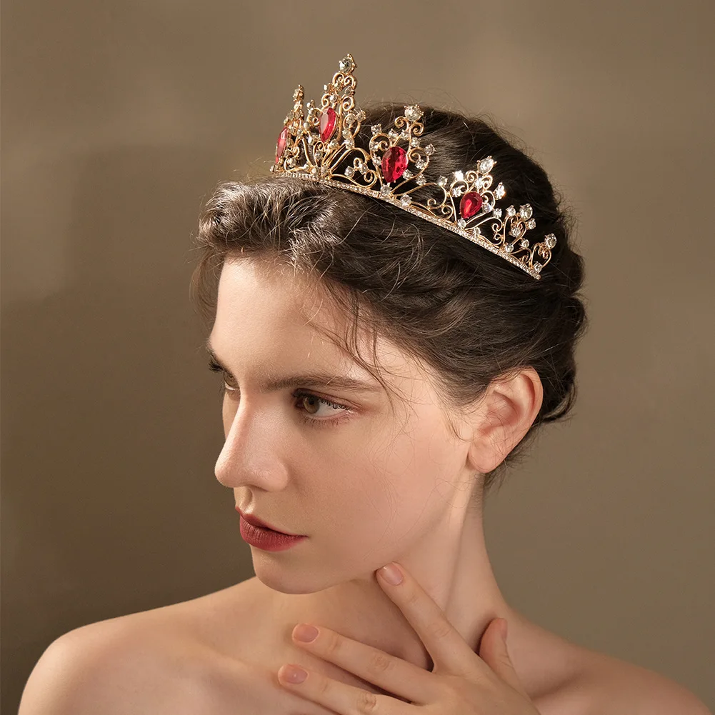 huanhuan classic crown alloy hollow water drop headwear modeling photo jewelry wedding dress bride