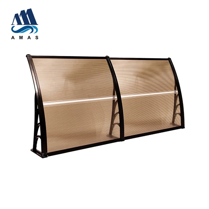 Amas wholesale awning DIY pergola outdoor aluminum heat resistant polycarbonate awning&canopy for doors windows Black & White