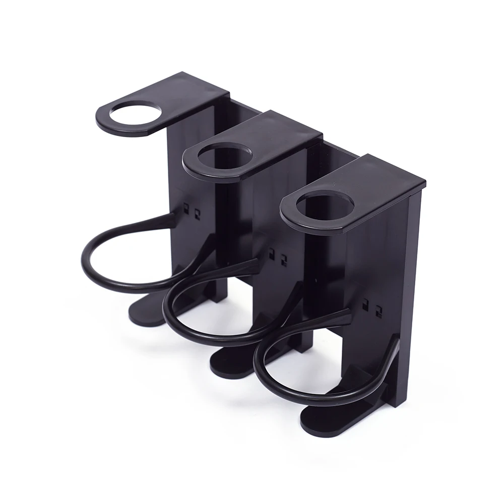 Set of 3 Black Plastic Shampoo and Conditioner Dispenser with Wall Mounts
