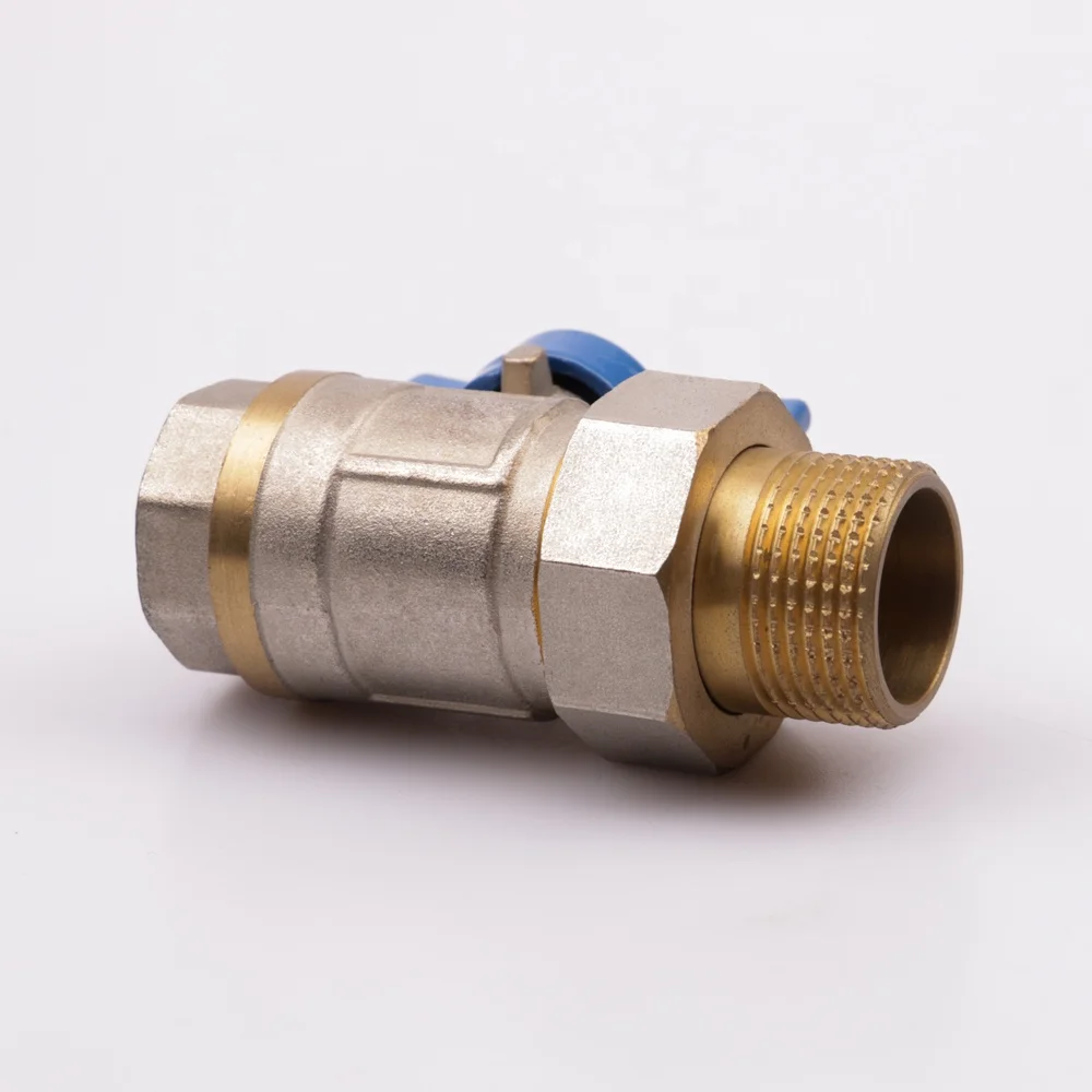 1/2 INCH manual modulating handle water flow control inline way true union forged male thread brass ball valve