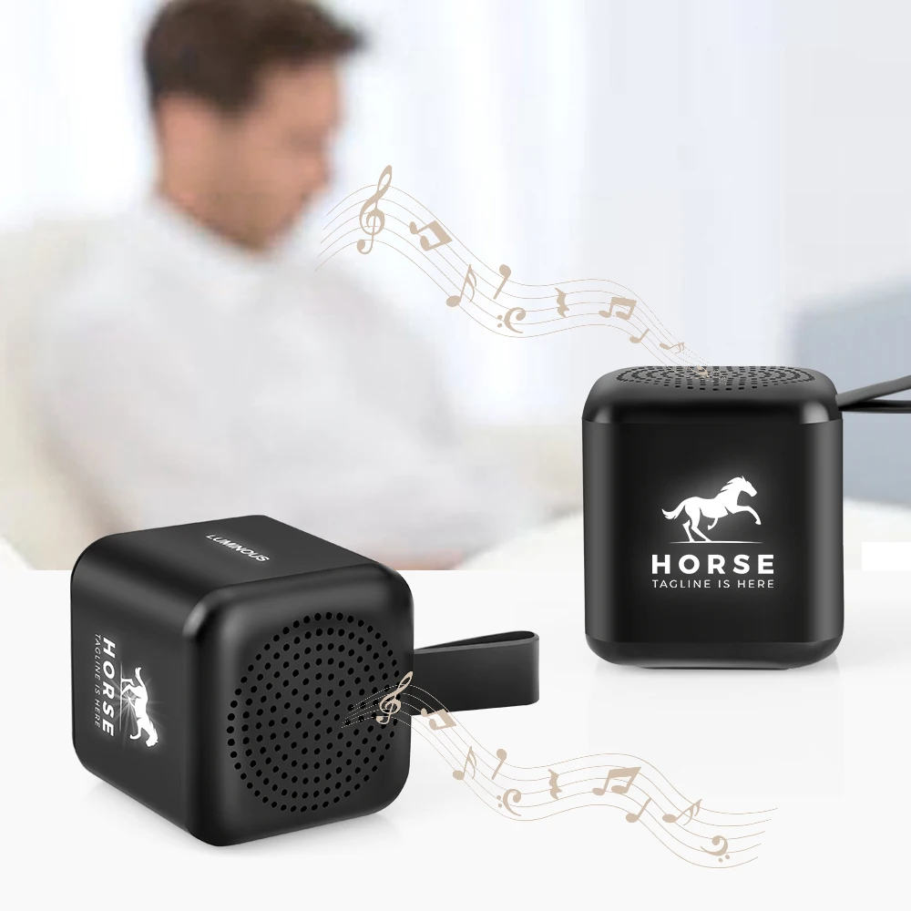 Promotional Mini Speaker with light up logo TWS Wireless speaker blue tooth