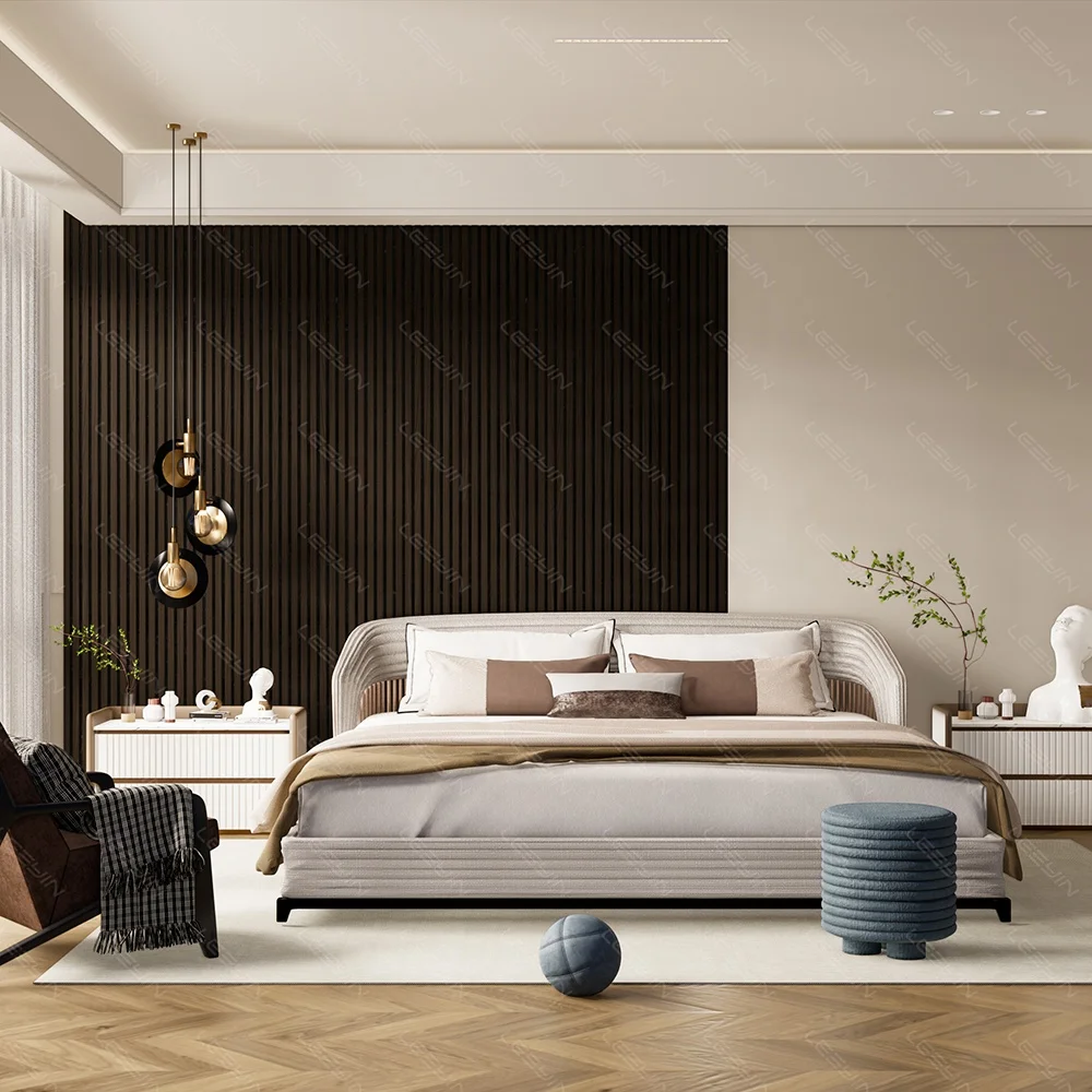 Akupanel Natural Wood Wall Panels Black Oak Wood Slat Panel Headboard Acoustic Panel