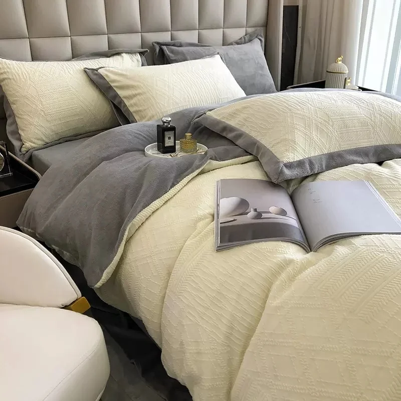 High-End Delicacy Modern Style Soft Comfortable Nature Custom Cotton Duvet Cover Bed Sheet Set