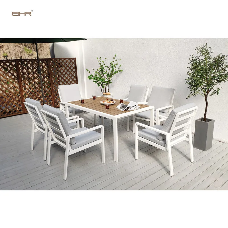 BHR Amazon garden  outdoor KD aluminum frame   garden furniture  garden sofa set  Outdoor dining furniture