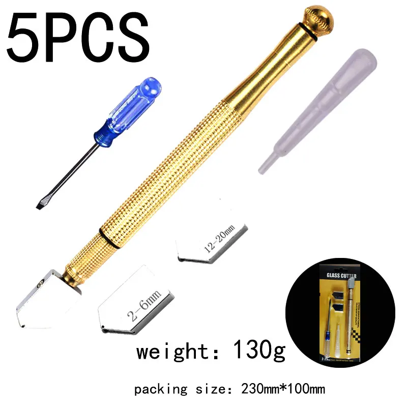 
5pcsglass cutter Oil Glass Cutting Tools Diamond Wheel Golden Iron Plastic China Time Pcs Handle Material Origin 