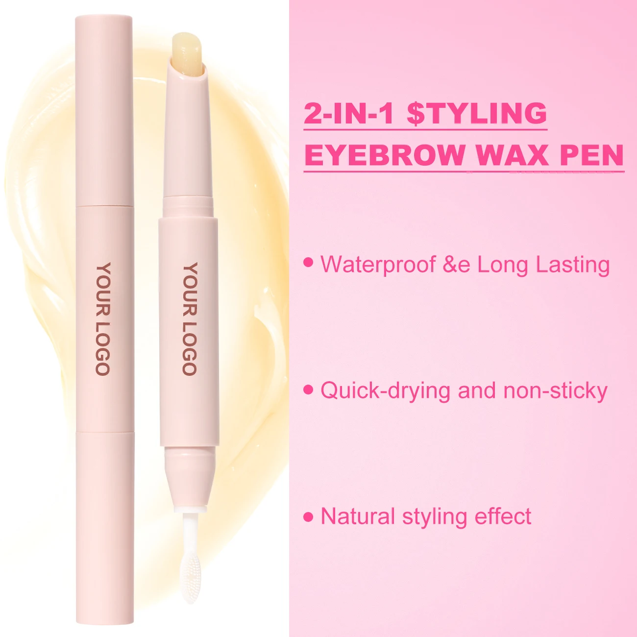 Cruelty-Free Double-Headed Matte Eyebrow Balm Wax Pencil Vegan Customizable Labeling Styling Makeup Create Your Brand Features