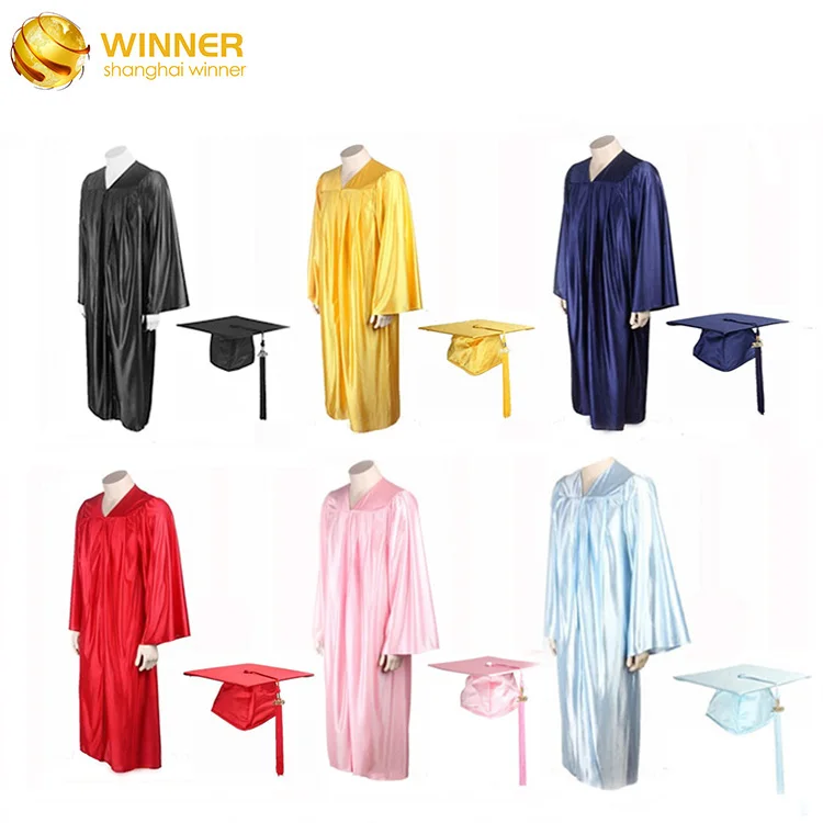 2023 Hot Sale Customized School Uniform Unisex Graduation Gown And Cap Tassel Set Adult Graduation Gown For High School Bachelor