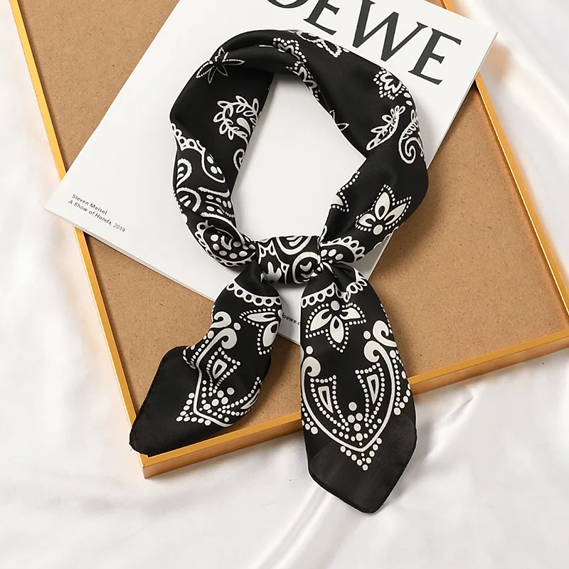 CLARMER 70x70cm Hot Sale New Head Brand Shawls And Wraps Neckerchief Bandana Hijab Female Silk Neck Scarf Square Hair Scarves