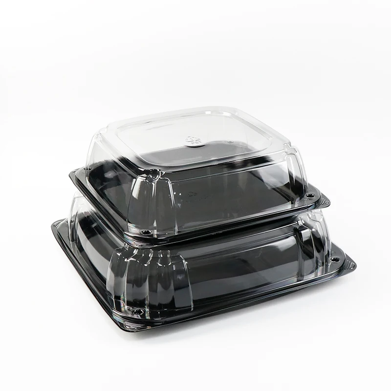 Disposable Food Container Plastic Platter Tray Party Food Platter Tray With Lids For Sandwich And Veggie Plates
