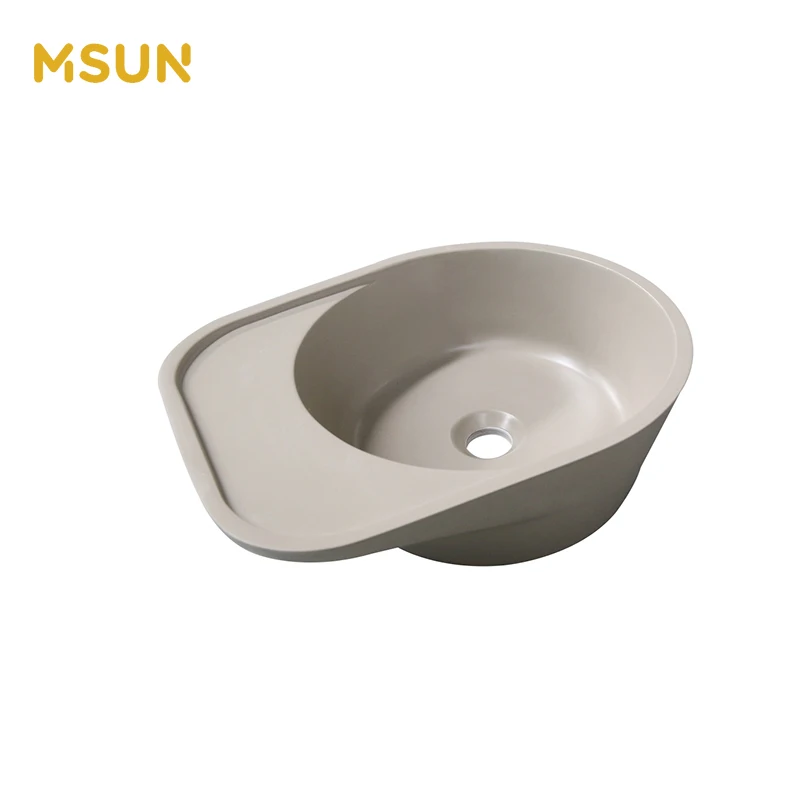100% Pure Acrylic Resin Sink Toilet Solid Surface Bathroom Washing Basin With Man Made Stone