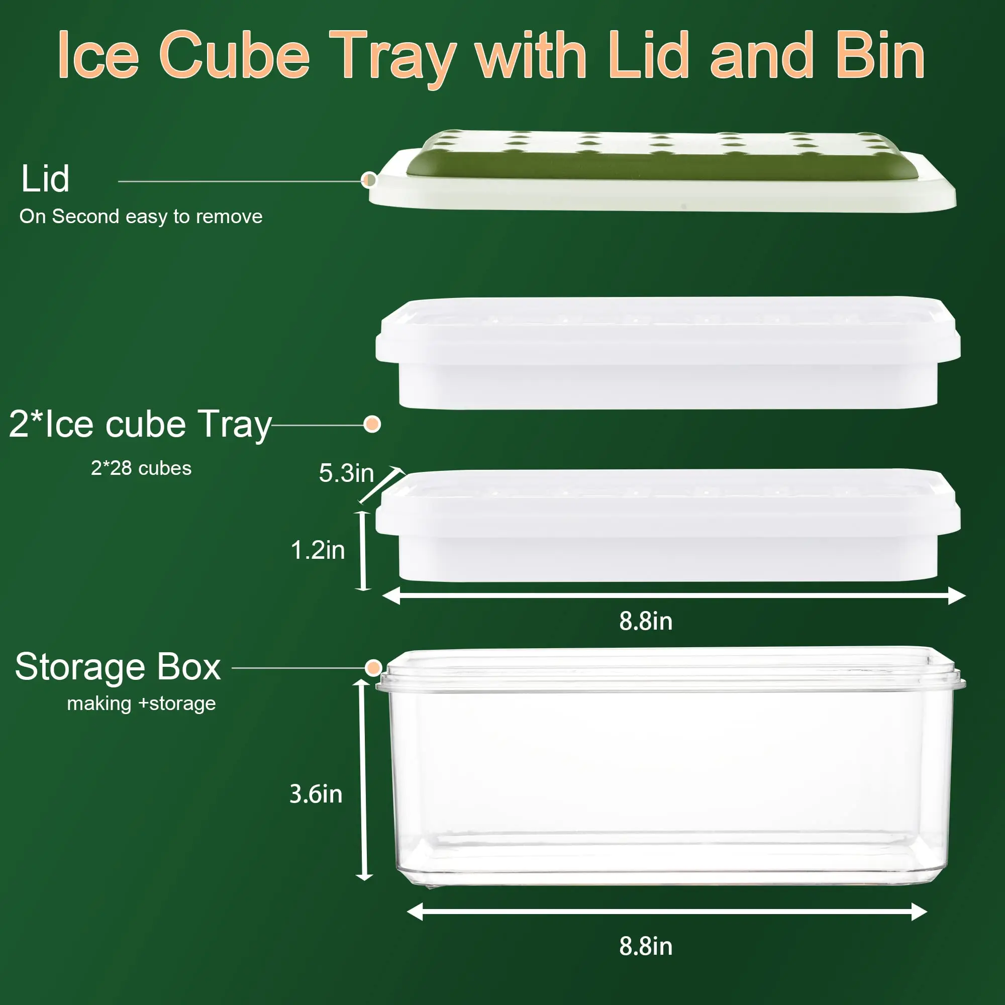 Hot Selling Food Grade Reusable Durable Ice Maker Quick Demould Square Ice Lattice Silicone Ice Cube Tray