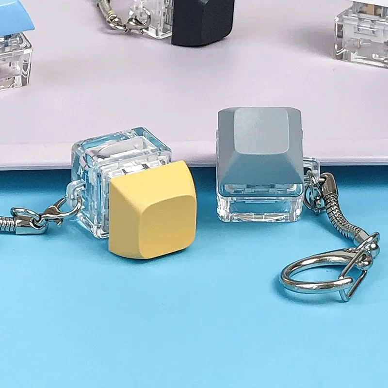 Decompression Keychain Mechanical Keyboard Button Keyring Fingertip Key Cap Pendant Toy Juguetes con teclas de teclado