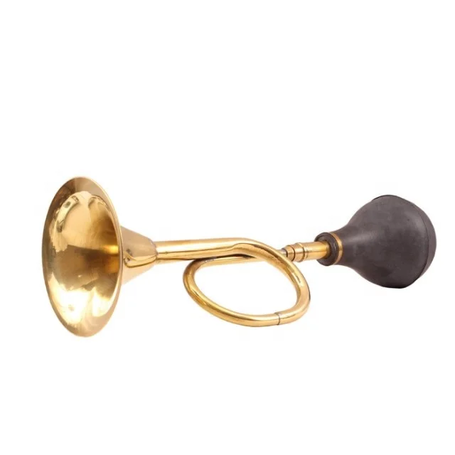 Indian art villa brass old style car horn with rubber handpump - wholesale