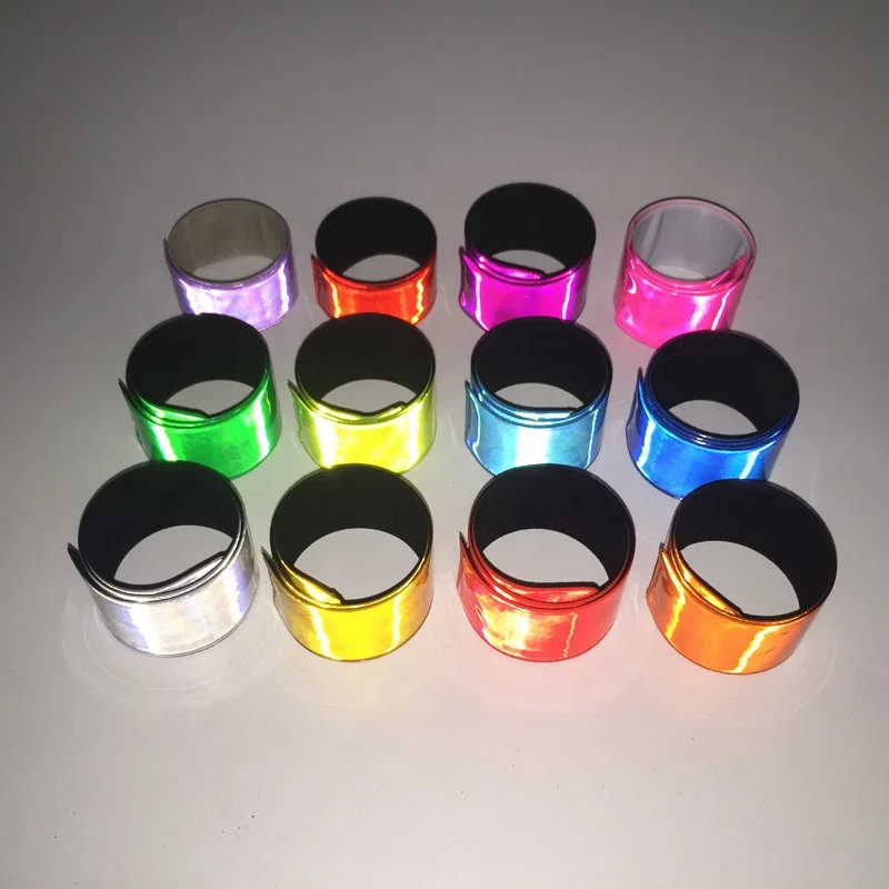 Outdoor luminous wrist band night running light arm belt Reflector Strips Reflective Snap Band Reflective Slap Armbands Bracelet
