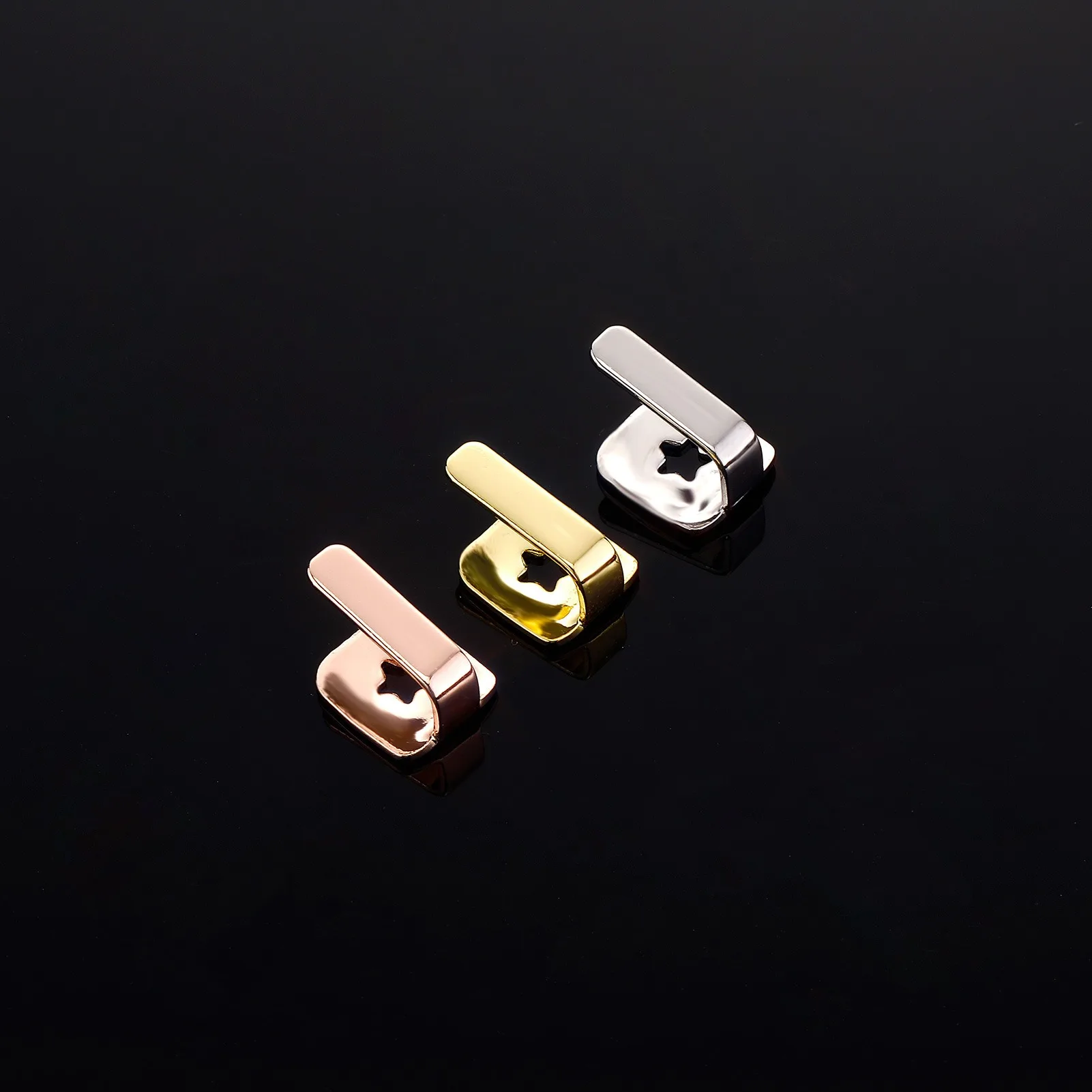 Hip Hop Nickel Free Safe Wear Copper Metal Premade GAP Dental Teeth Grills Gold Plated Single Silver Top Tooth Grillz